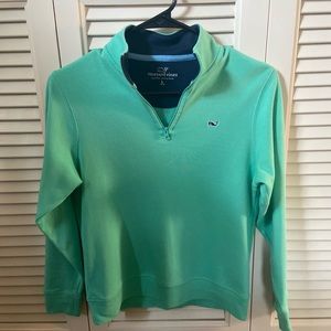 Vineyard Vines Saltwater Quarter Zip - Youth Boys L, Color Teal.